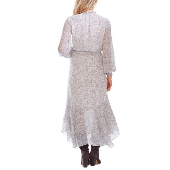 1.State Revolve Maxi Dress Jaime Shrayber Printed High-Low M Gray Leopard Print - Picture 3 of 16